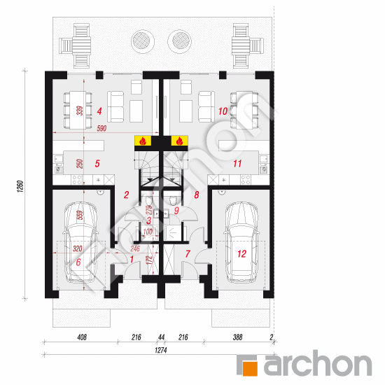 gotowy projekt Dom pod miłorzębem 15 (GR2B) rzut parteru