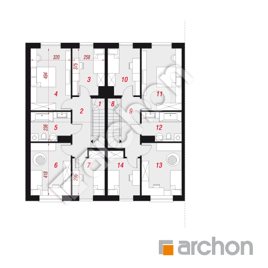 gotowy projekt Dom pod miłorzębem 15 (GR2B) rzut poddasza