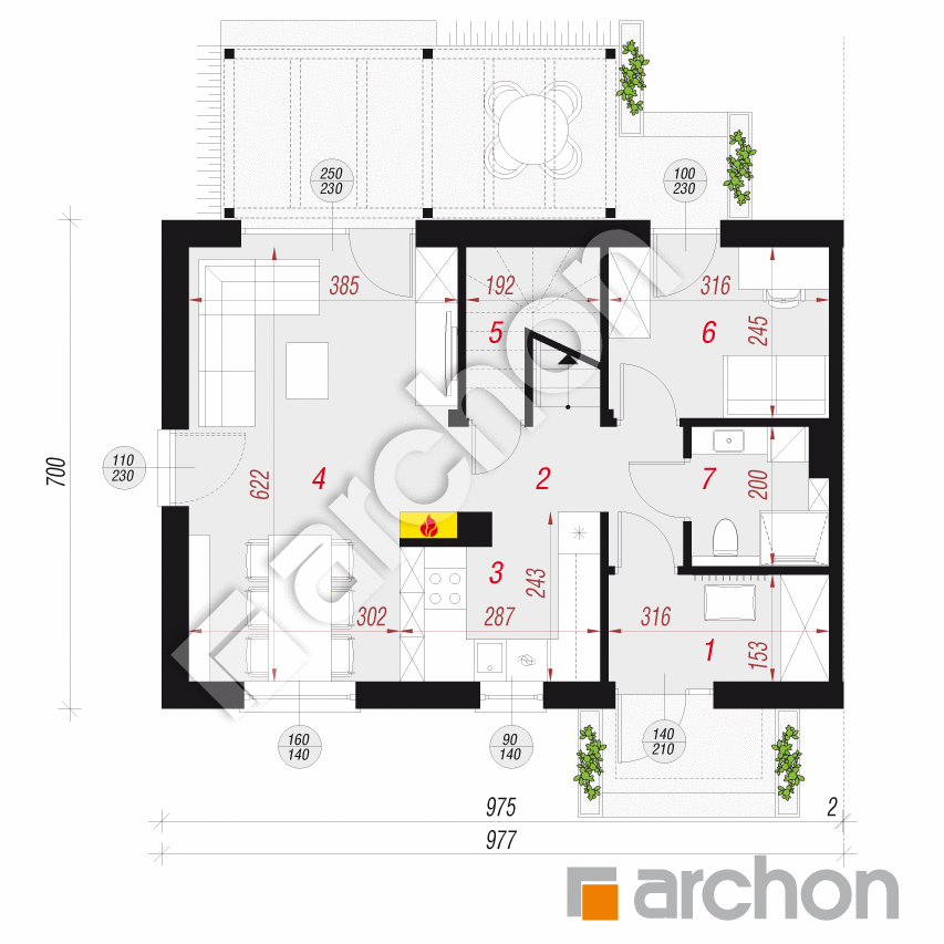 gotowy projekt Dom w everniach 3 (B) rzut parteru