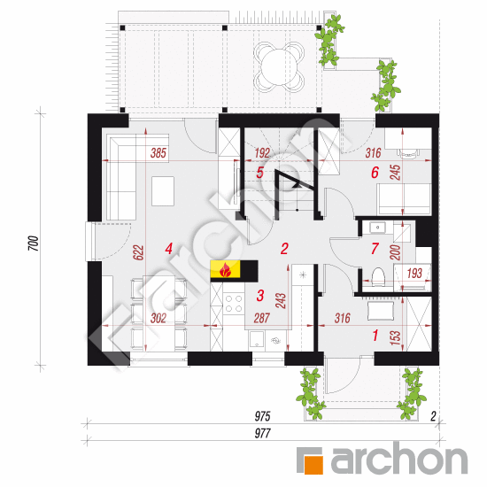 gotowy projekt Dom w everniach 3 (B) rzut parteru