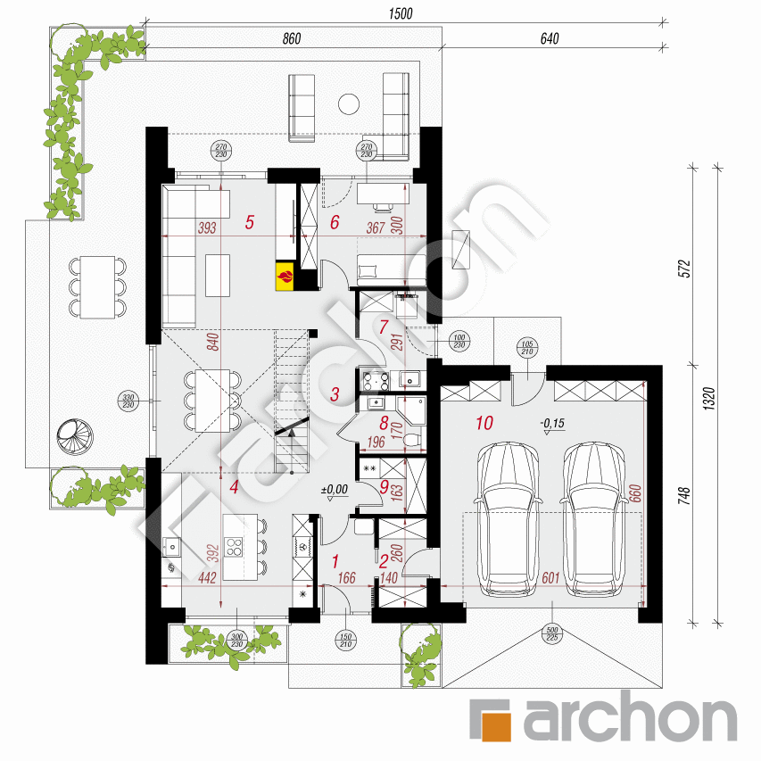 gotowy projekt Dom w jaskrzynach (G2E) OZE rzut parteru