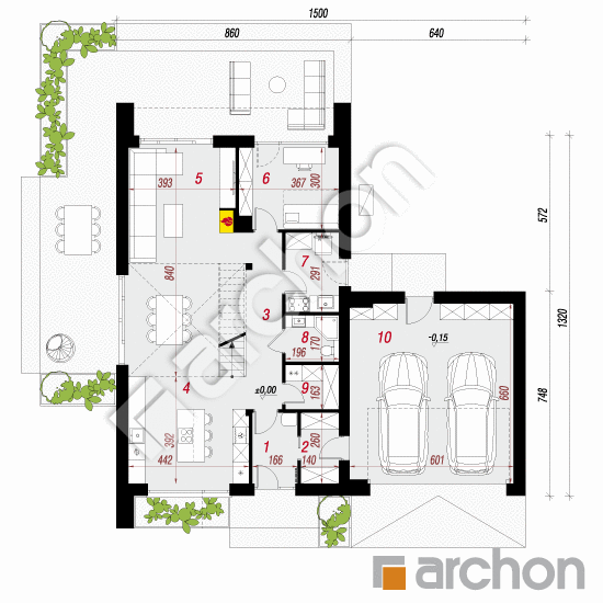 gotowy projekt Dom w jaskrzynach (G2E) OZE rzut parteru
