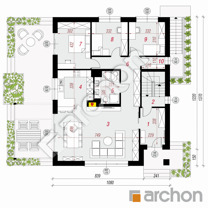 gotowy projekt Dom w lilakach 7 (P) rzut parteru