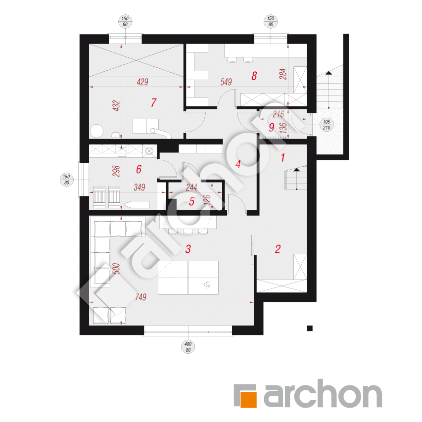 gotowy projekt Dom w lilakach 7 (P) rzut piwnic