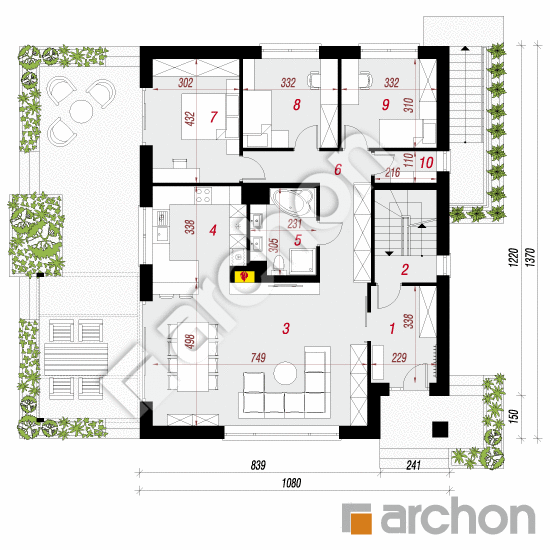 gotowy projekt Dom w lilakach 7 (P) rzut parteru
