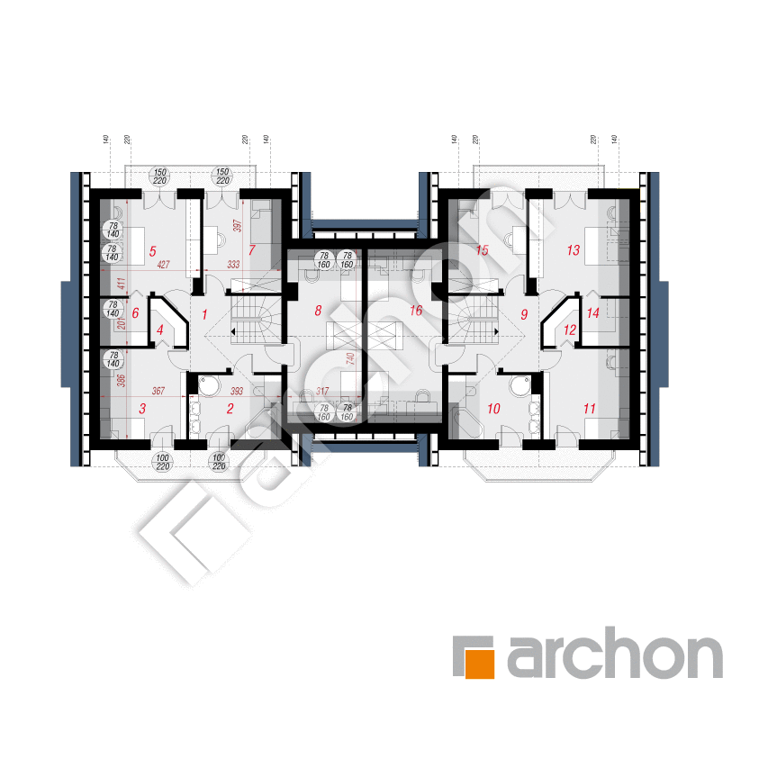 gotowy projekt Dom pod pistacją 2 (R2) rzut poddasza