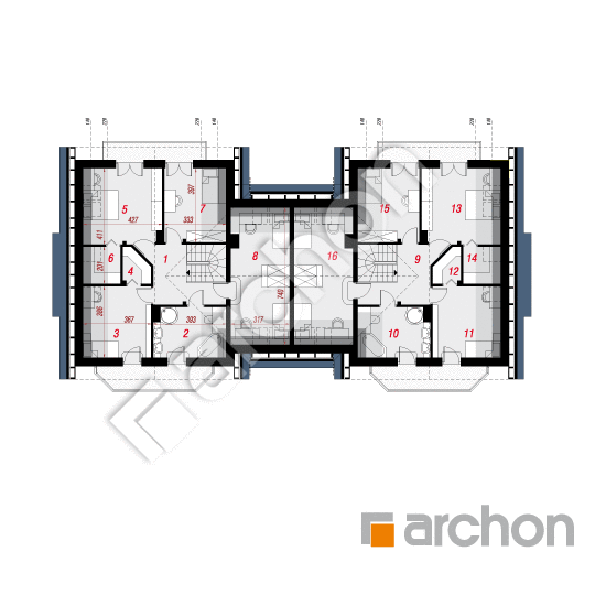 gotowy projekt Dom pod pistacją 2 (R2) rzut poddasza