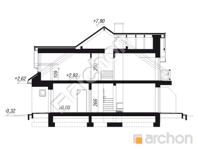 gotowy projekt Dom w klematisach 17 (B) przekroj budynku