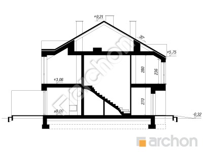 gotowy projekt Dom w riveach 28 (GB) przekroj budynku