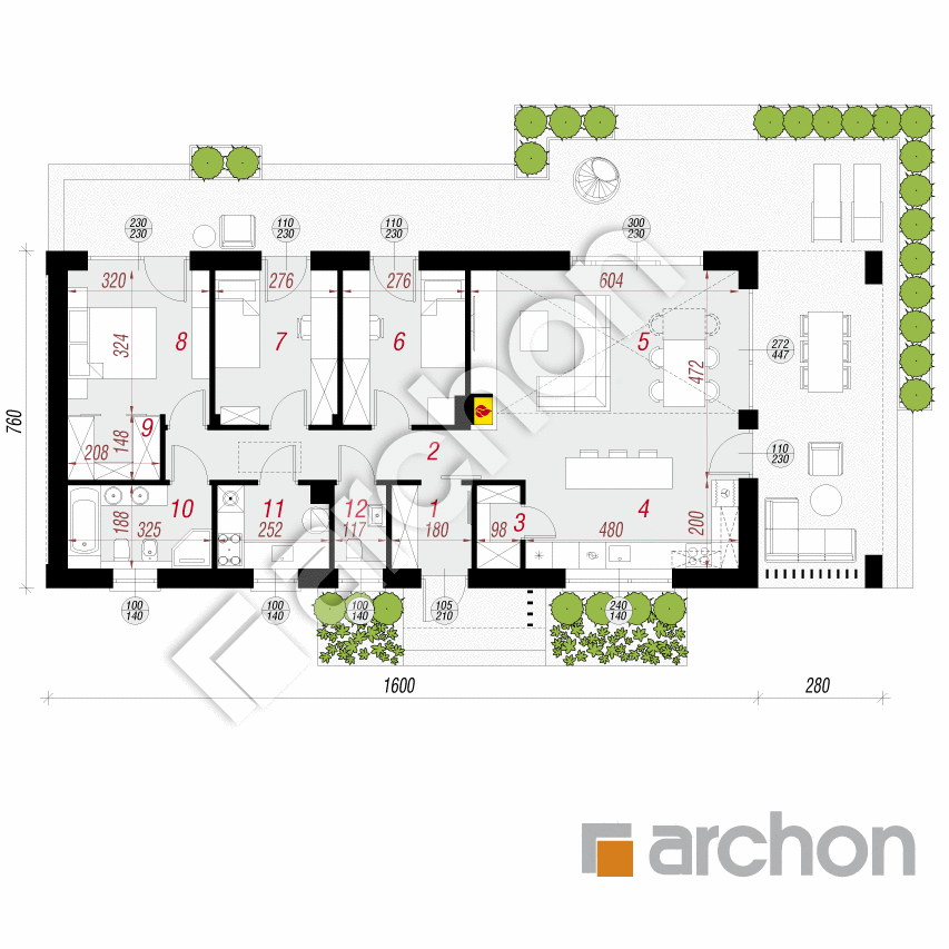 gotowy projekt Dom w rarytasach 6 (E) rzut parteru