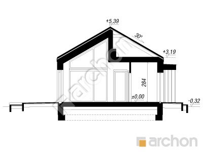 gotowy projekt Dom w rarytasach 6 (E) przekroj budynku