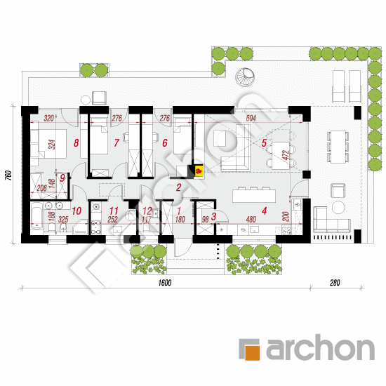 gotowy projekt Dom w rarytasach 6 (E) rzut parteru