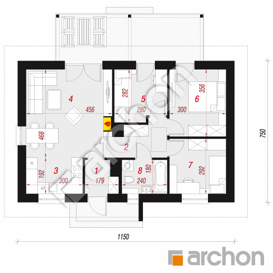 gotowy projekt Dom w kruszczykach 3 (A) rzut parteru