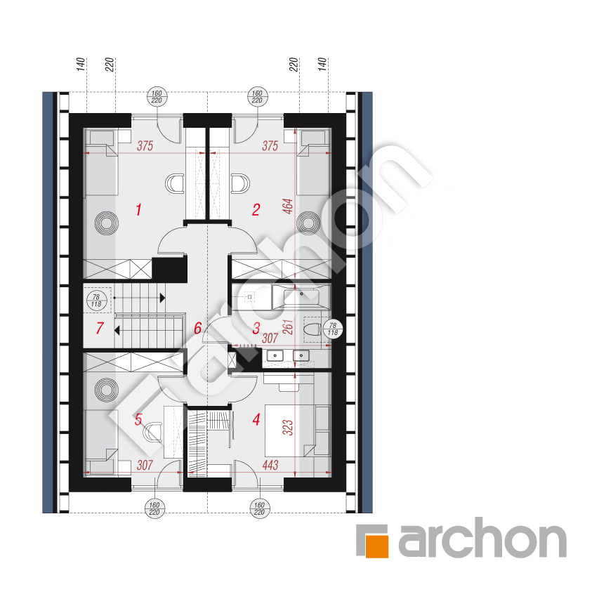 gotowy projekt Dom w malinówkach 55 rzut poddasza