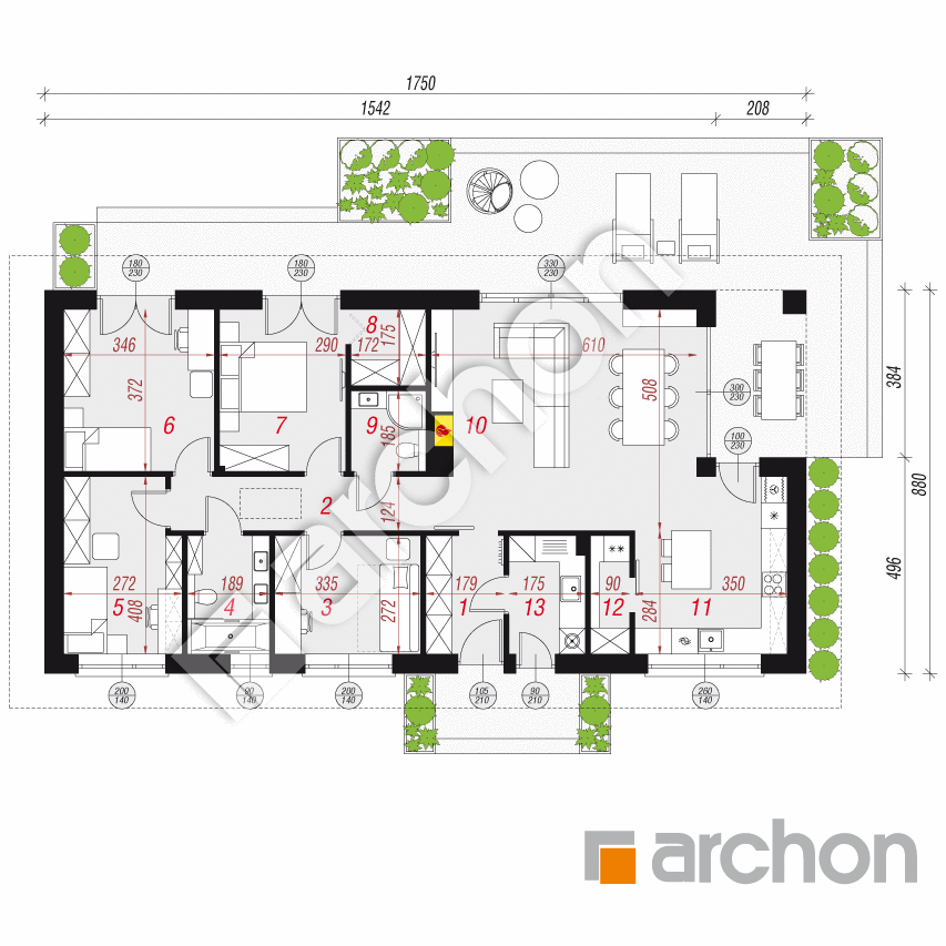 gotowy projekt Dom w kosaćcach 41 rzut parteru