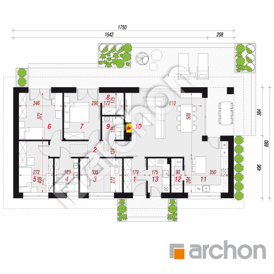 gotowy projekt Dom w kosaćcach 41 rzut parteru