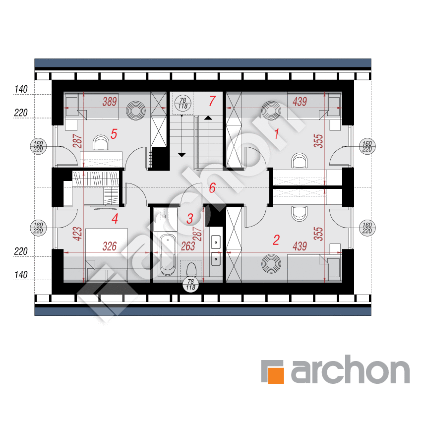 gotowy projekt Dom w zielistkach 35 rzut poddasza
