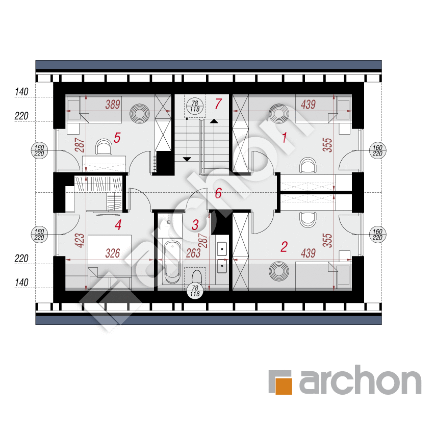 gotowy projekt Dom w zielistkach 35 rzut poddasza