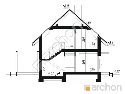 gotowy projekt Dom w zielistkach 35 przekroj budynku