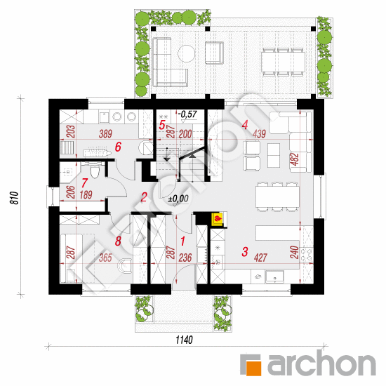 gotowy projekt Dom w zielistkach 35 rzut parteru