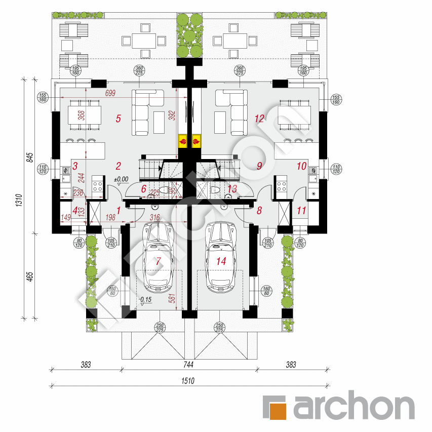 gotowy projekt Willa Julia 3 rzut parteru