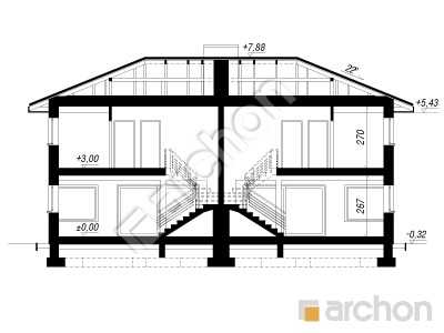 gotowy projekt Willa Julia 3 przekroj budynku
