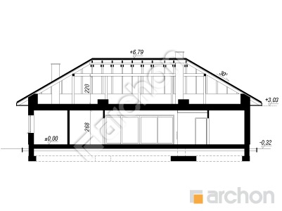 gotowy projekt Dom w barbulach (G2) przekroj budynku