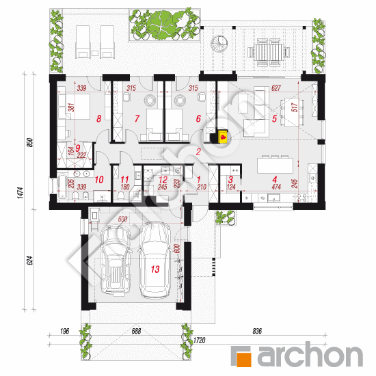 gotowy projekt Dom w rarytasach 5 (G2E) rzut parteru