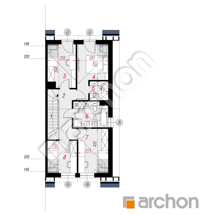 gotowy projekt Dom w riveach 5 (GB) rzut poddasza