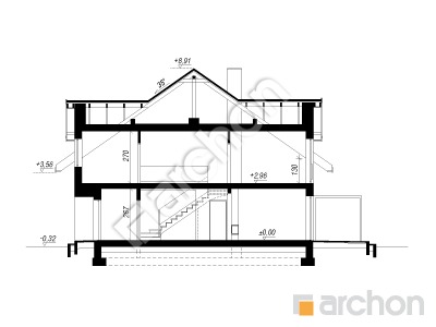 gotowy projekt Dom w riveach 5 (GB) przekroj budynku