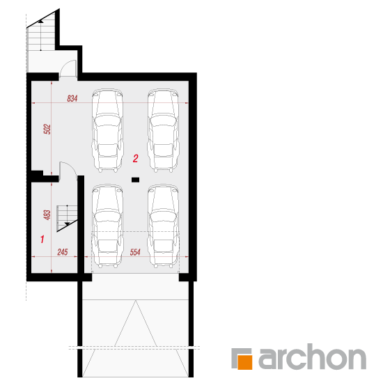gotowy projekt Dom w sagowcach 3 (B) rzut piwnic