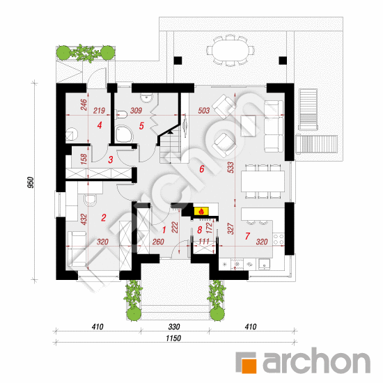 gotowy projekt Dom w jabłonkach 14 rzut parteru