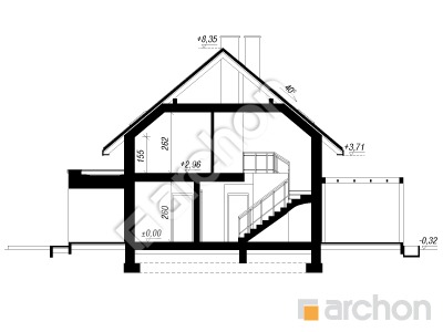 gotowy projekt Dom w jabłonkach 25 (G2) przekroj budynku