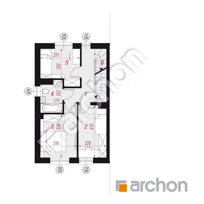 gotowy projekt Dom w bylicach 7 (B) rzut piętra