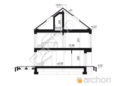 gotowy projekt Dom w bylicach 7 (B) przekroj budynku