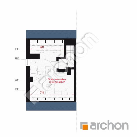 gotowy projekt Dom w bylicach 7 (B) rzut poddasza