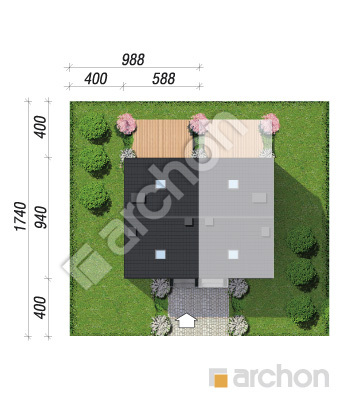 gotowy projekt Dom w bylicach 7 (B) sytuacja