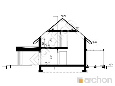 gotowy projekt Dom w szantach 2 (G2E) przekroj budynku