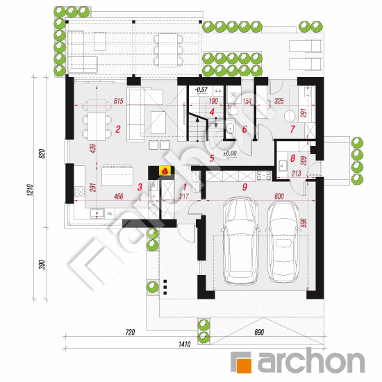 gotowy projekt Dom w szantach 2 (G2E) rzut parteru