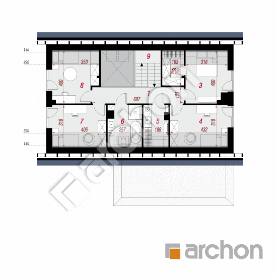gotowy projekt Dom w szantach 2 (G2E) rzut poddasza
