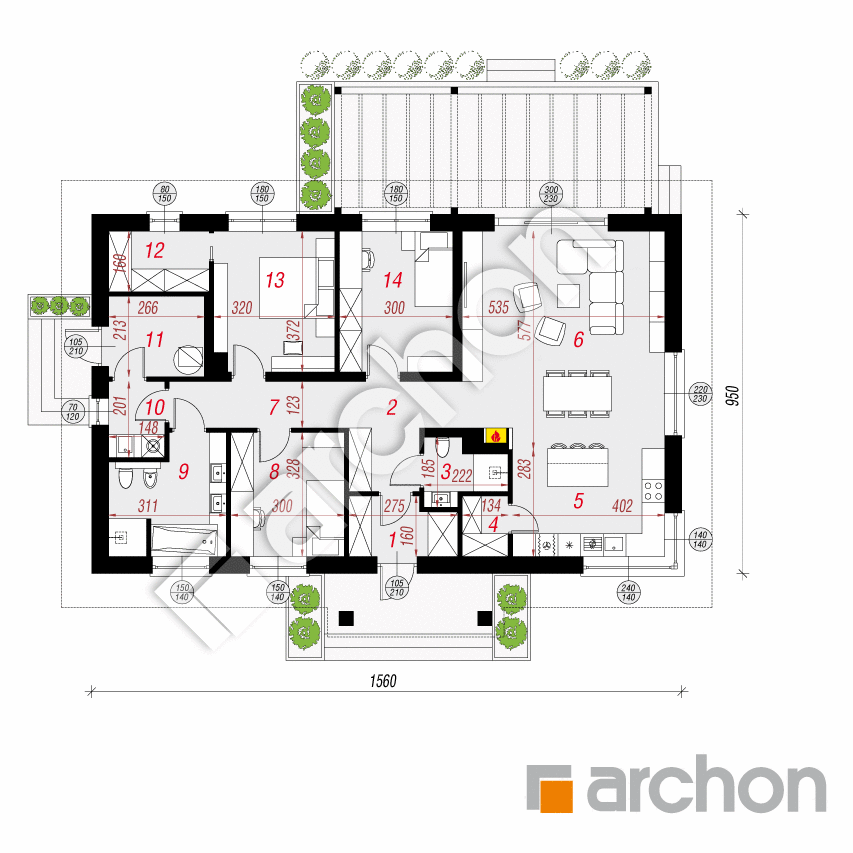 gotowy projekt Dom w leszczynowcach 7 rzut parteru