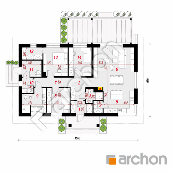 gotowy projekt Dom w leszczynowcach 7 rzut parteru