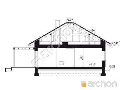 gotowy projekt Dom w angeloniach 2 (E) przekroj budynku