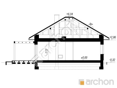 gotowy projekt Dom w angeloniach 2 (E) przekroj budynku