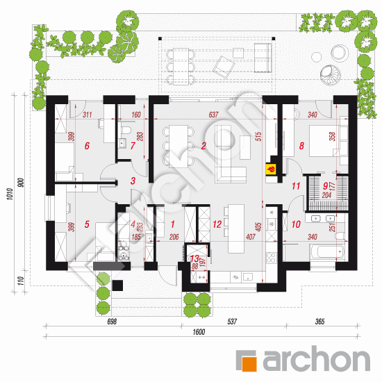 gotowy projekt Dom w angeloniach 2 (E) rzut parteru