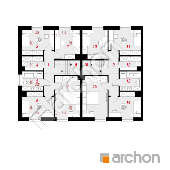 gotowy projekt Dom w narcyzach 6 (R2BA) rzut poddasza