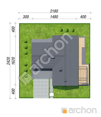 gotowy projekt Dom w kosaćcach 3 (G2N) sytuacja