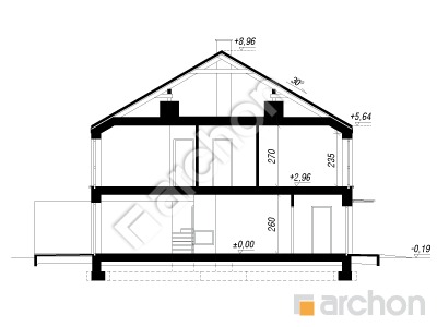 gotowy projekt Dom w kupidynkach 2 (GB) przekroj budynku