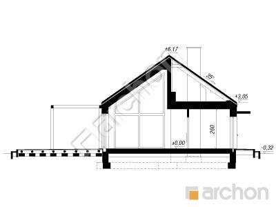 gotowy projekt Dom w kosaćcach 46 (G2) przekroj budynku