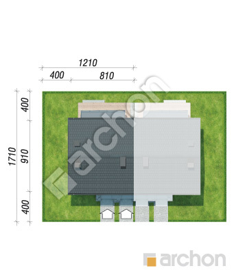 gotowy projekt Dom w rokitnikach (R2B) sytuacja